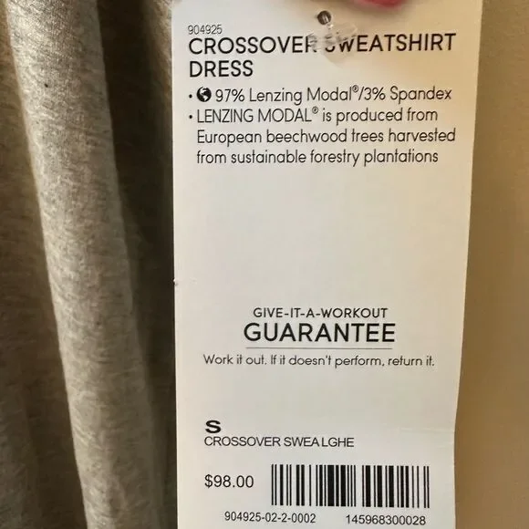 Athleta NWT Crossover Sweatshirt Dress in Heather Gray Size S - Picture 5 of 6